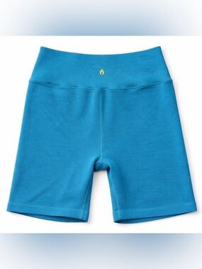 Spiritual Gangster Biker Shorts High Rise Seamless Teal Blue Size M/L